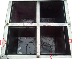 Traditional water-jacket wax hand machine showing removable wax vessels surrounding water space and retention hardware
